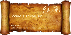 Csada Hieronima névjegykártya